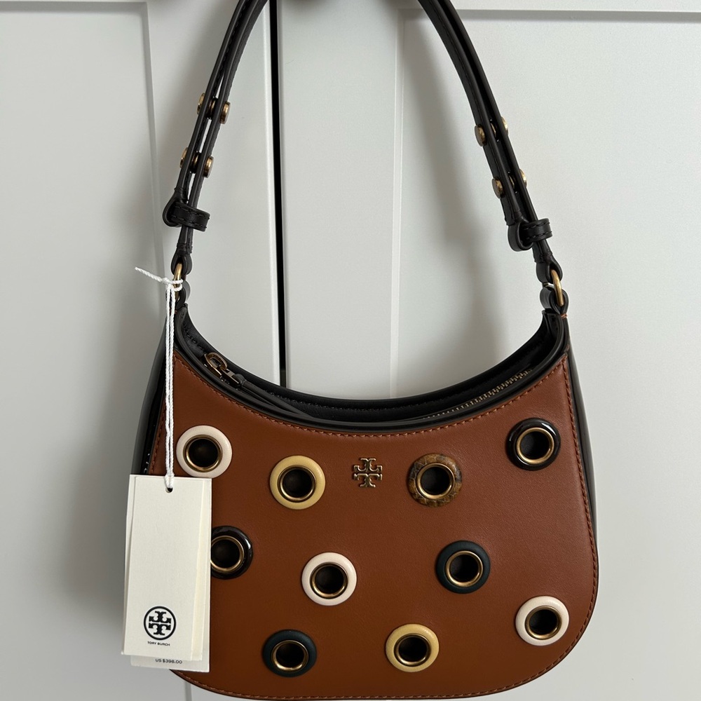 Tory Burch Emerson Grommets Shoulder Bag NWT